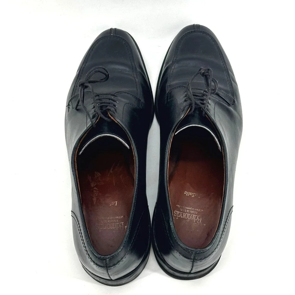 Allen Edmonds LaSalle Shoes 4308 Split Toe Derby Black Leather Blucher Mens 10 D